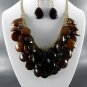 3 Color Choices of DANGLING YOUR CHOICE OF COLOR NECKLACE SET. 1Earrings