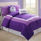 Smiley Purple Comforter Set - TWIN    Size