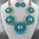 5 Color Choices of Daisy Style Necklace and Earrings