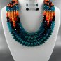 Aztec Beaded Necklace and Earring Set