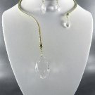 2 Color Choice of  Teardrop Choker and Earring Sets 16" L w Earrings