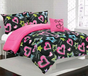 Hearts Comforter Set - TWIN or FULL  Size