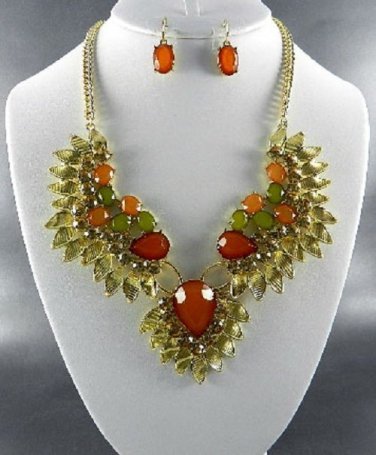 # 2 MULTI TONE COLOR BEADS NECKLACE SET