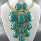 &Turquoise Color Resin Gold Choker Set Beautiful