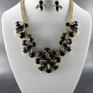 Pretty 3 Color Choices   MULTI TONE FLORAL NECKLACE SET. 17"L  EARRINGS