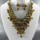 Pretty # 10 DANGLING YOUR CHOICE OF COLOR STONE NECKLACE SET. 1Earrings