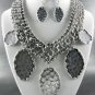 Pretty #3 Great Fall Metal Tone Necklace and Earring Sets Silver, Gold EARRINGS