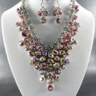 Colorful # 11  DANGLING YOUR CHOICE OF COLOR STONE NECKLACE SET. 1Earrings