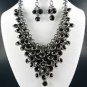 Pretty # 4 DANGLING YOUR CHOICE OF COLOR STONE NECKLACE SET. 1Earrings