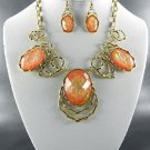 # 2 QUALITY OPAL LOOKING PENDANT NECKLACE SET. 17"L