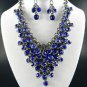 Pretty #3 DANGLING YOUR CHOICE OF COLOR STONE NECKLACE SET. 1Earrings
