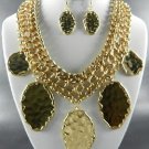 Pretty #2 Great Fall Metal Tone Necklace and Earring Sets  Silver, Gold EARRINGS