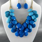 Blues DANGLING YOUR CHOICE OF COLOR  NECKLACE SET. 1Earrings