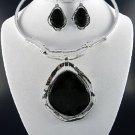 A Stone Choker and Earring Set 16" L   and Earrings
