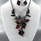 v Lily Dangle Necklace and Earring Set 18" L with  and Earrings