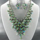 #6  DANGLING YOUR CHOICE OF COLOR STONE NECKLACE SET. 1Earrings