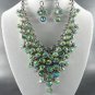 #6 DANGLING YOUR CHOICE OF COLOR STONE NECKLACE SET. 1Earrings