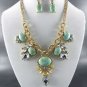 B DECO PENDANT NECKLACE SET. 18"L - 3"EXTENDER  and Earrings