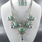 C DECO PENDANT NECKLACE SET. 18"L - 3"EXTENDER  and Earrings