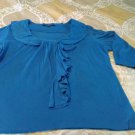 Blue Teal Ruffled Blaouse by Chadwick    SZ XL   Never Worn
