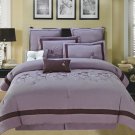 8pc Luxury QUEEN Comforter Super Set Spring Hill- Violet/ Purple