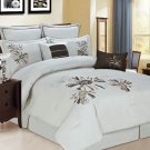 8pc Luxury Comforter Set-Park Ave -Beige/Chocolate/Bronze  Choice: King or Queen