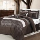 Beautiful Zebra Brown/White Comforter Set - 8 PC Set     Queen