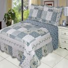 Beautiful Blue and White Oversized Coverlet Set     TWIN or FULL/QUEEN