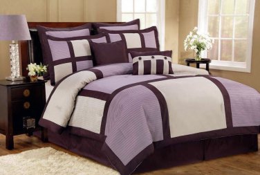 8 pc. Luxury Bedding Set - Choice of King   Purple