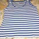Blue and White Striped Tank Shirt  by Austin Clothing    SZ 2 XL