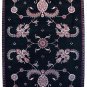 A Brilliant 6'x9' Floral Design Black Ground Persan Mahal Design Rug