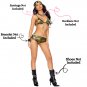 Sexy Army Costume Camo String Top Booty Shorts Outfit Halloween Cosplay Women 82464