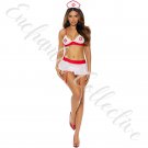 Naughty Nurse Costume – Sexy 4 Pc Nurse Lingerie Set One Size White Halloween Outfit 82480