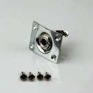 Chrome Plated Rectangle Output Jack Plate Socket for Electric Guitar