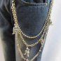 Silver Metal Long Wallet Chains KeyChain Big Gray Skulls Bathroom Skeleton Biker