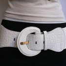 WOMEN HIP ELASTIC HIGH WAIST WHITE BELT PLUS SIZE M-XXL