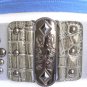 NEW WOMEN ELASTIC TEXAS WESTERN WIDE FASHION GRAY BELT PEWTER METAL 28"-40" S-XL