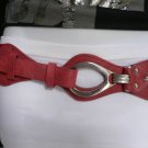 NEW WOMEN ELASTIC WAIST HIP RED FAUX LEATHER LOOP FASHION BELT 24"-32" XS-S-M
