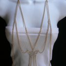 NEW WOMEN GOLD METAL TWO SIDES IN ONE FASHION BODY CHAIN JEWELRY LONG NECKLACE