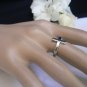 NEW WOMEN SMALL SILVER METAL CROSS ELASTIC FASHION RING BASKETBALL WIVES STYLE