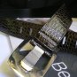 NEW TRENDY CHIC WOMEN SILVER BUCKLE FAUX LEATHER SEXY BROWN BELT 29"-36" S M L