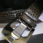 NEW TRENDY CHIC WOMEN SILVER BUCKLE FAUX LEATHER SEXY BROWN BELT 29"-36" S M L
