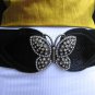 NEW WOMEN HIP WAIST ELASTIC BLACK FASHION BELT BIG BUTTERFLY BUCKLE 29"-38" S-L