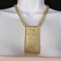 New Women Gold Metal Plate Chains Necklace Large 999.9 Pretty Girls Bank Pendant