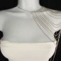 NEW WOMEN SILVER MULTI LAYERS METAL SHOULDER BODY HARNESS CHAINS FASHION JEWELRY