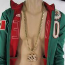 New Men Long Gold Metal Necklace Big American Dollar $$$ Money Pendant Hip Hop