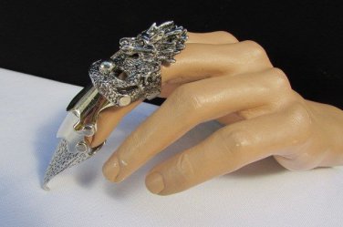New Men Women Rusry Silver Metal Statement Long Nail Ring One Size 10 Styles