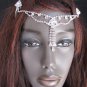 NEW WOMEN SILVER FRONT HEAD METAL CHAINS NOSE COVER FASHION HAIR PIN RHINESTONES
