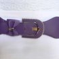 NEW WOMEN ELASTIC HIP WAIST PURPLE FASHION BELT BOW SILVER BUCKLE 28"-36" S / M