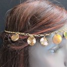 NEW WOMEN GOLD HEAD METAL CHAIN JEWELRY GRECIAN HAIR ACCESSORIES MOROCCAN COINS